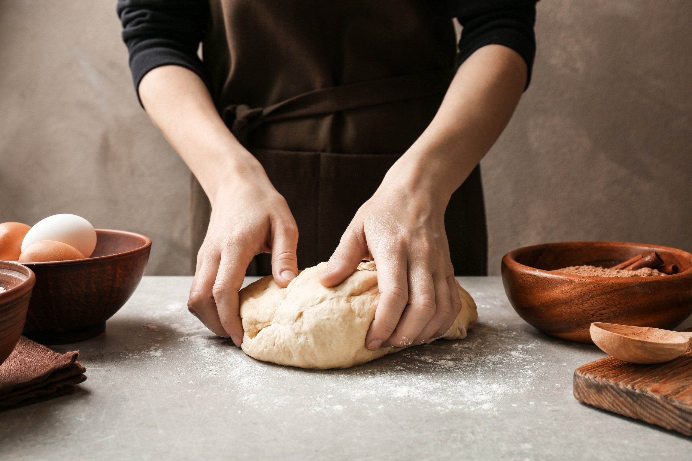 Kneading Dough for Cinnamon Rolls 